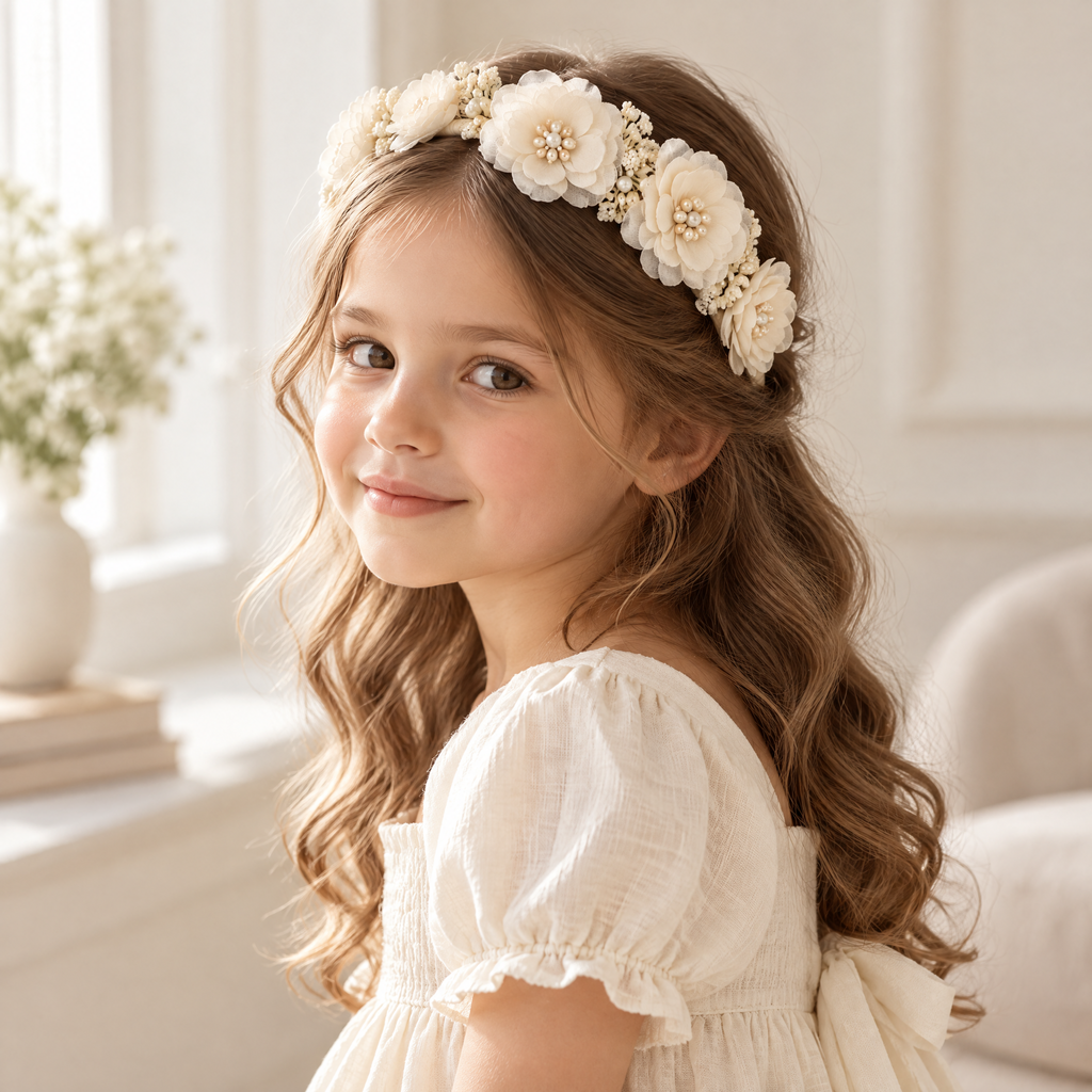 Orenvarden™ Ivory Blossom Pearl Headband