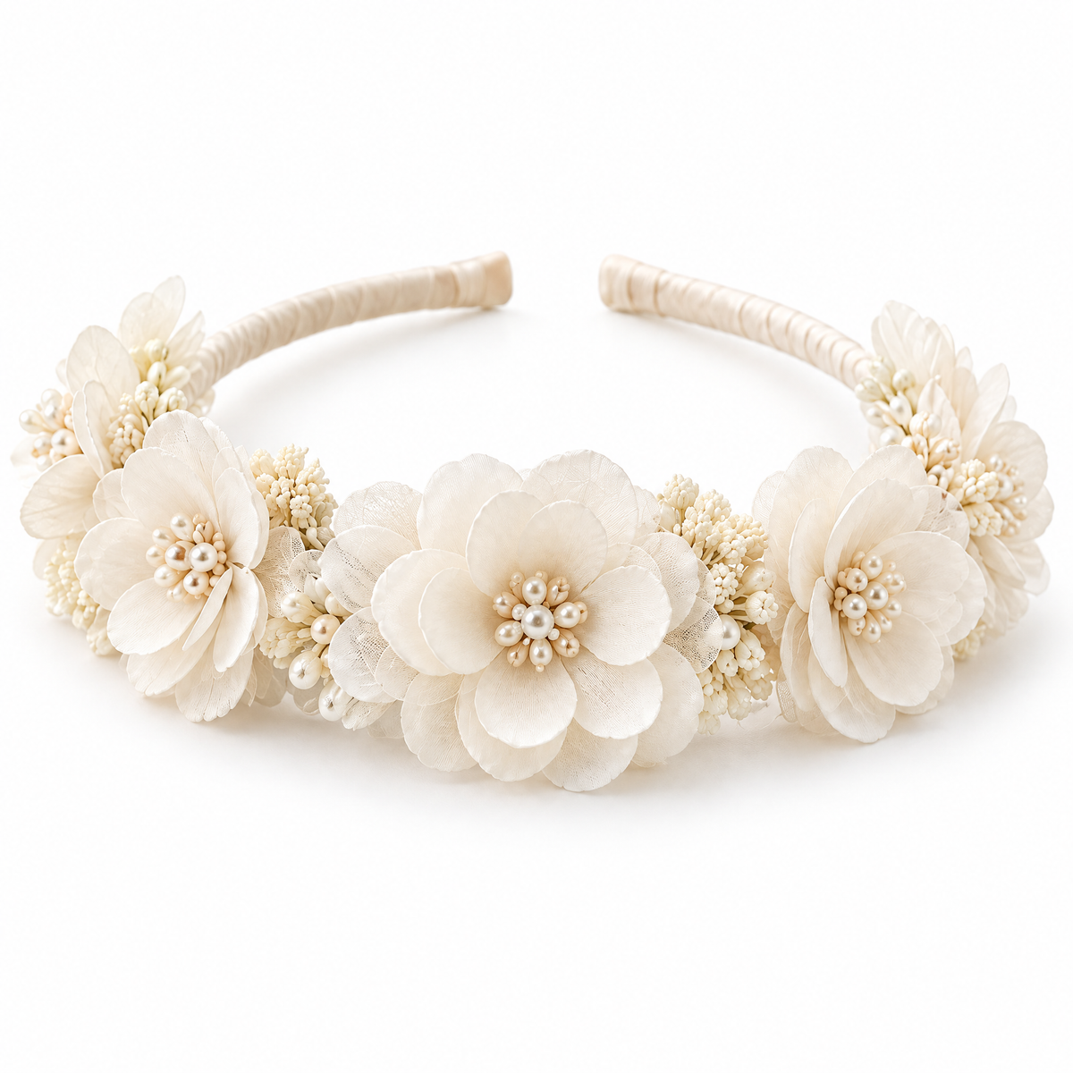 Orenvarden™ Ivory Blossom Pearl Headband