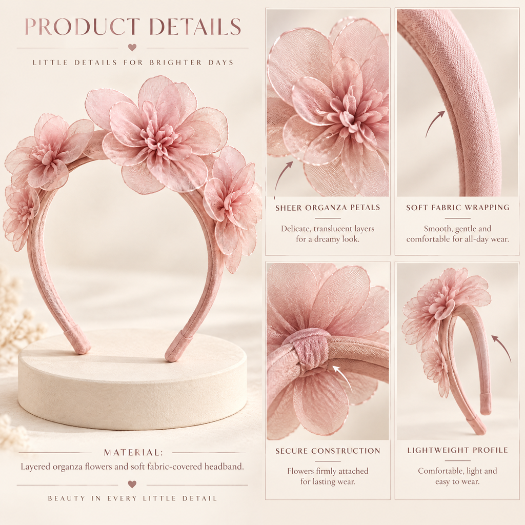 Orenvarden™ Blush Garden Floral Headband