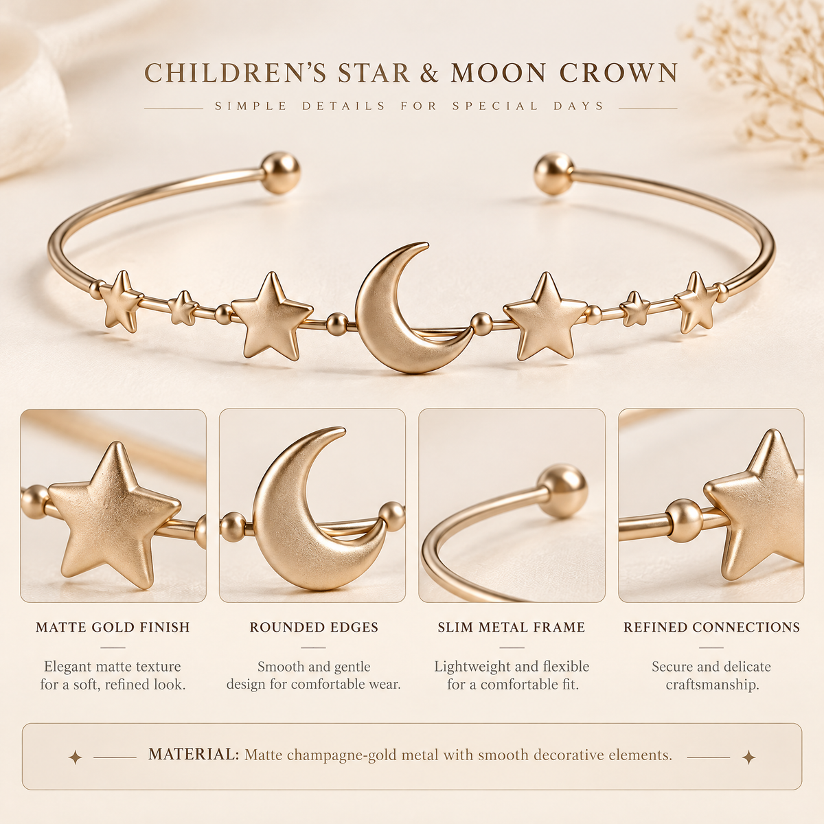 Orenvarden™ Celestial Moon & Star Cuff Bracelet