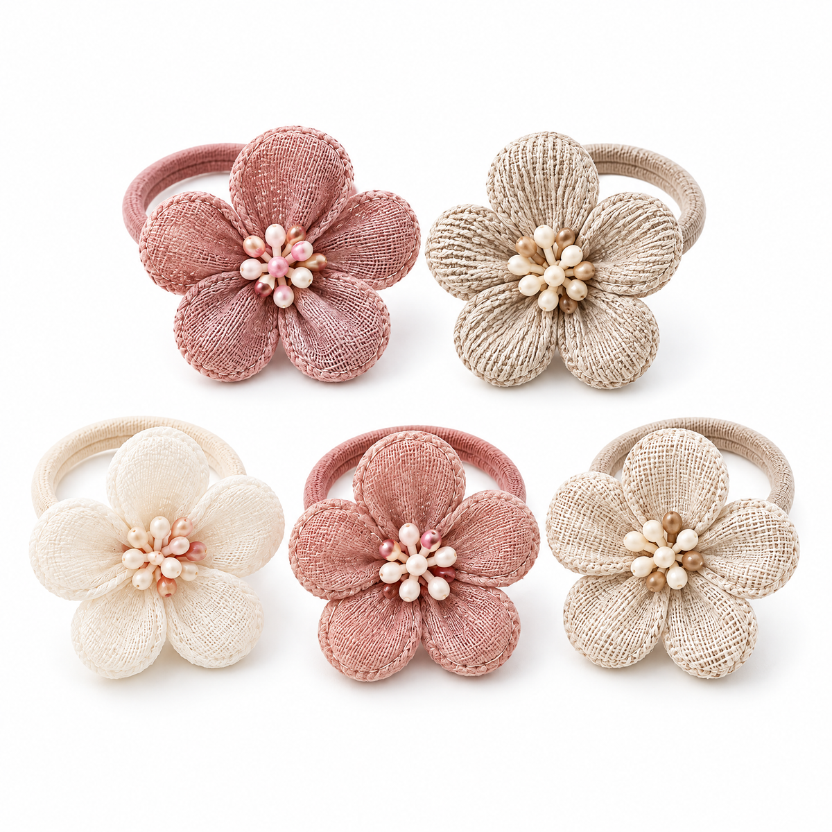 Orenvarden™ Textured Blossom Hair Tie Set