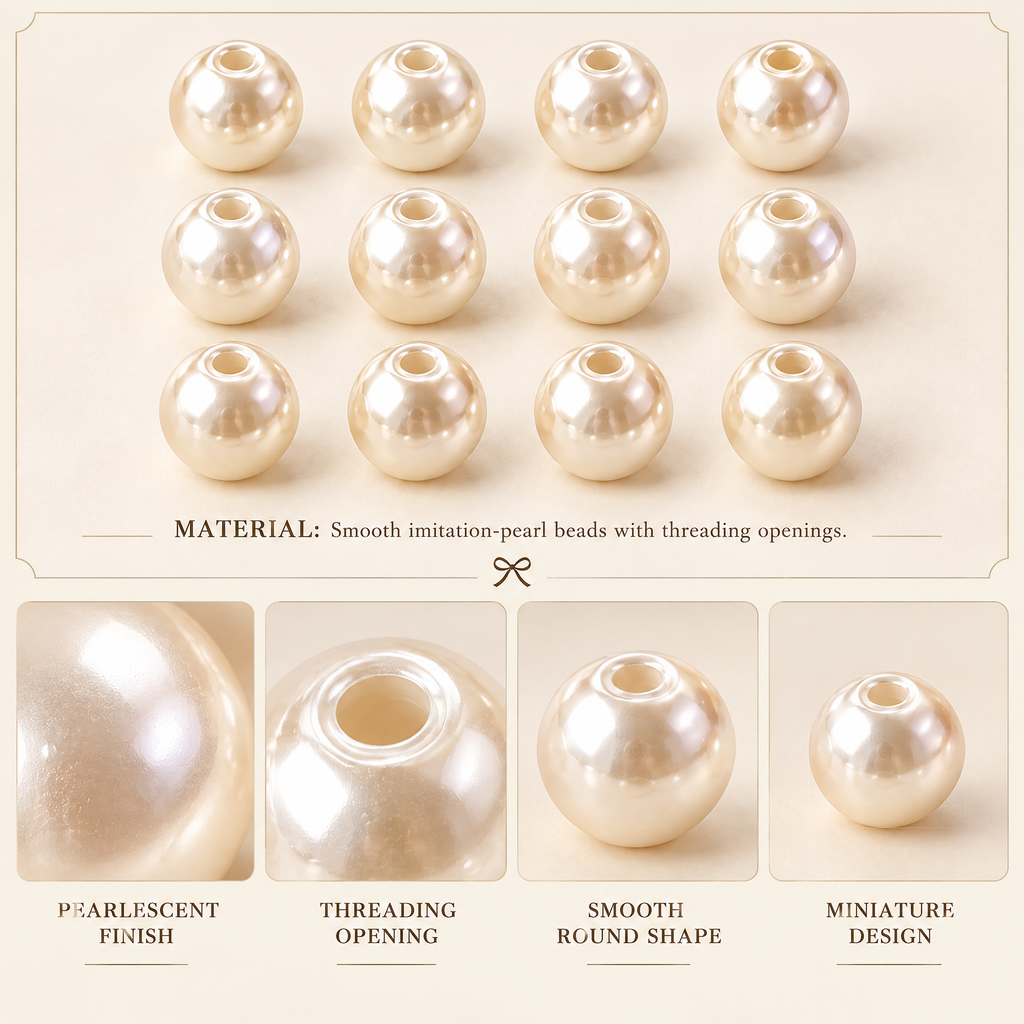 Orenvarden™ Ivory Pearl Craft Bead Set