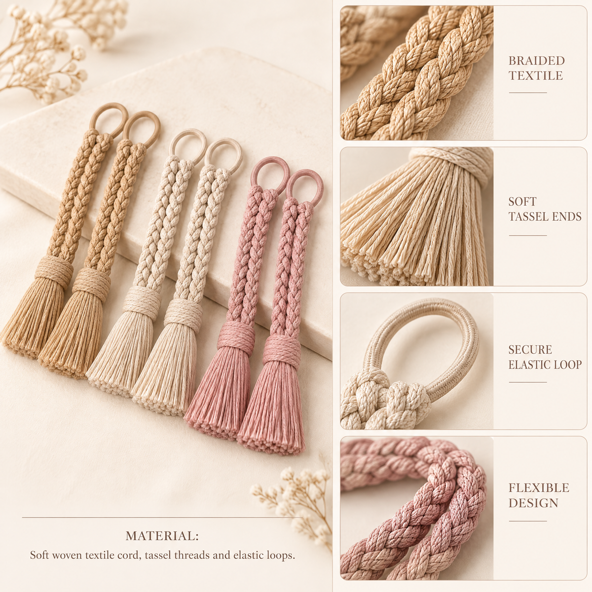 Orenvarden™ Braided Tassel Loop Set