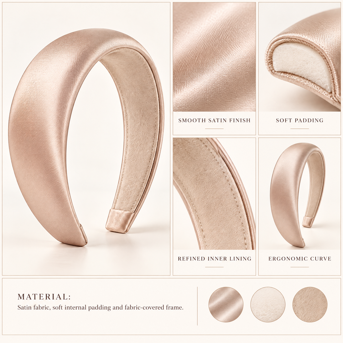 Orenvarden™ Satin Wide Padded Headband