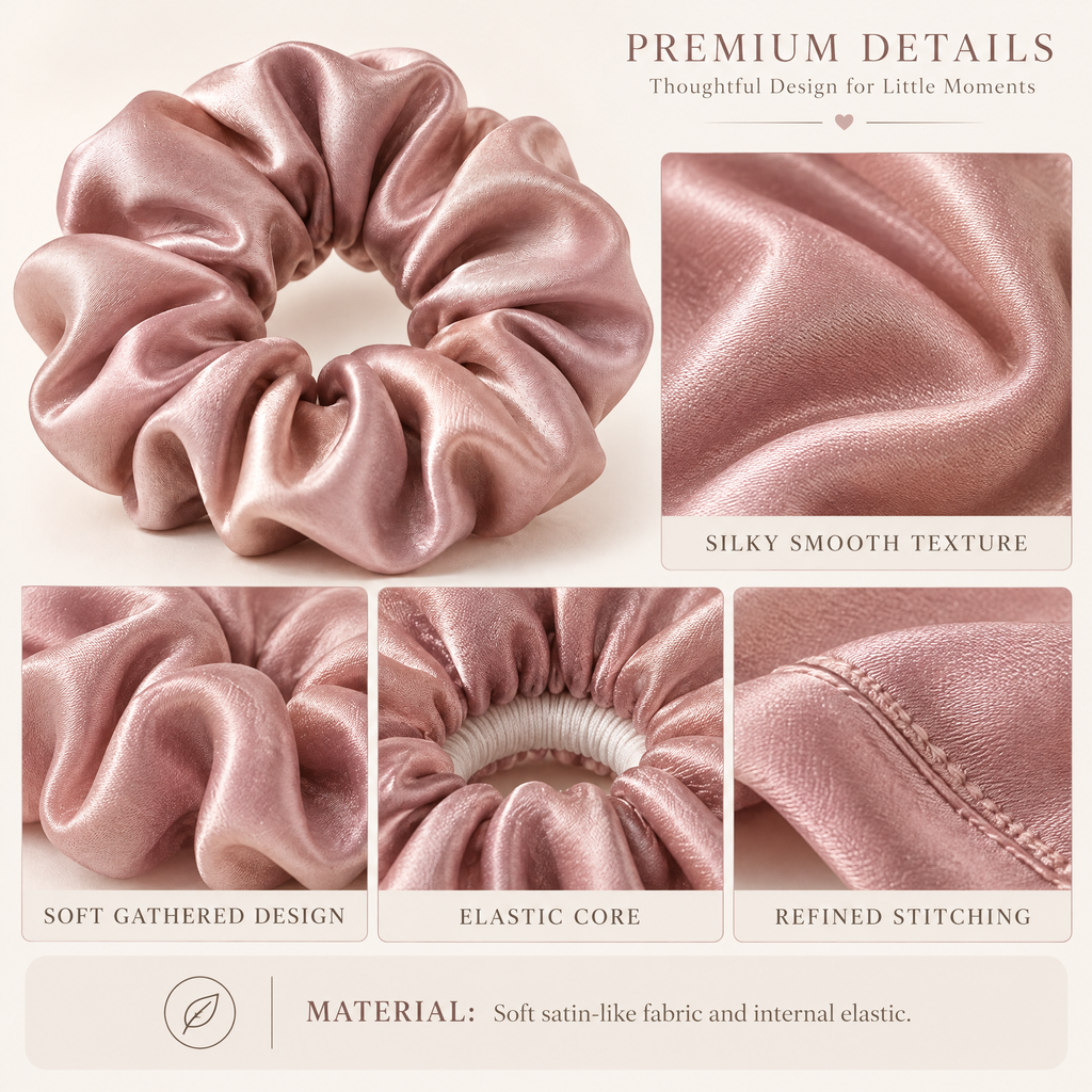 Orenvarden™ Blush Satin Scrunchie