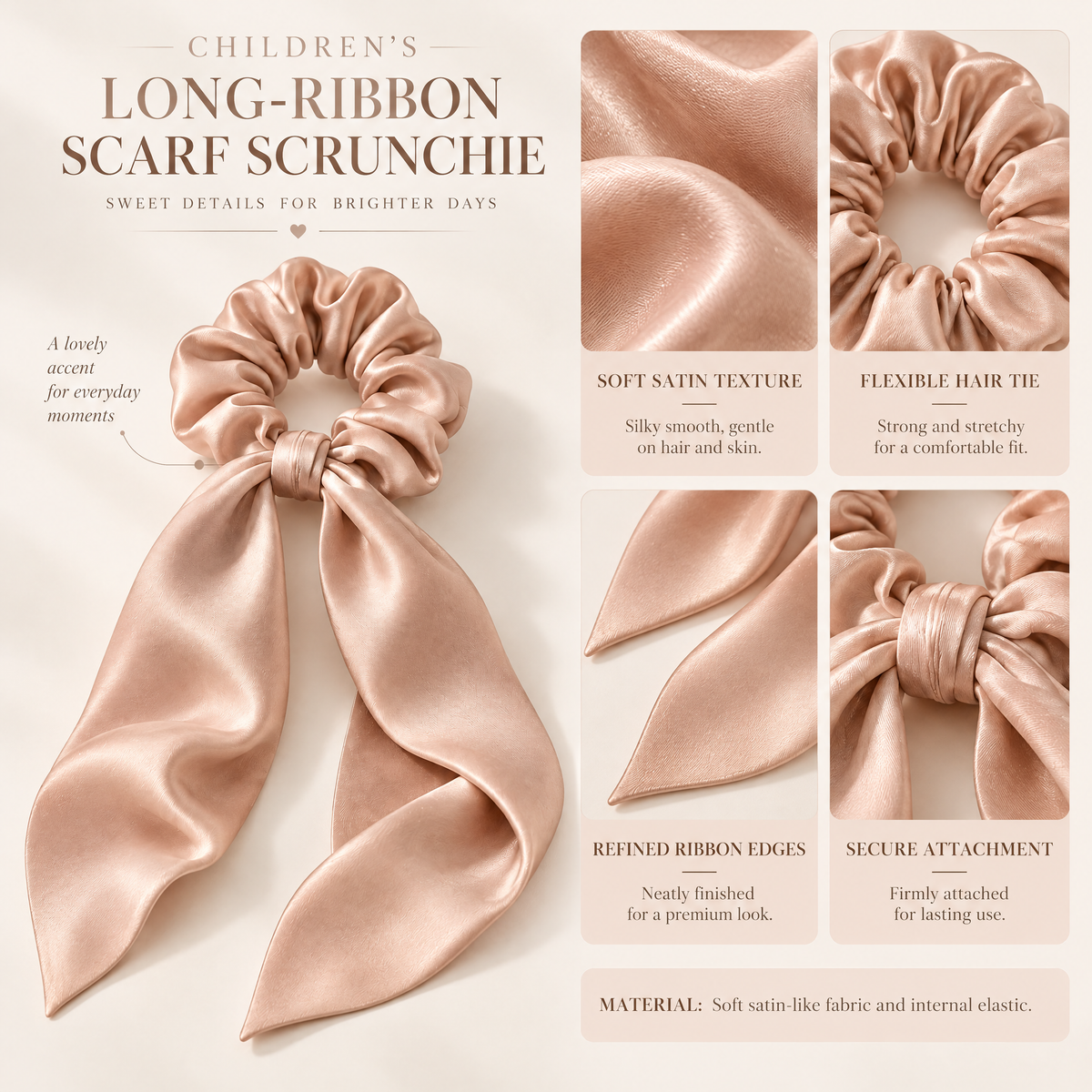Orenvarden™ Satin Bow Tail Scrunchie